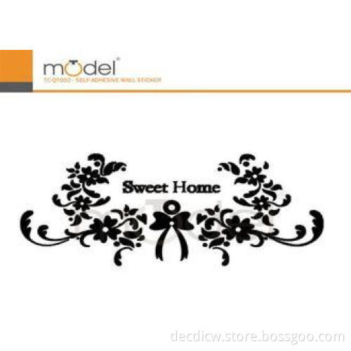 Modern Decorative Crystal Wall Stickers Art Black Flower Vi